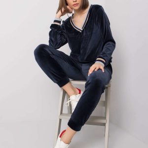 Navy blue velour set Esti RUE PARIS