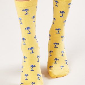 Yellow socks in palm trees