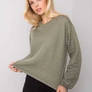 Khaki quilted sweatshirt without hood Kerstine