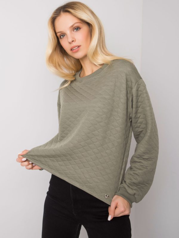 Khaki quilted sweatshirt without hood Kerstine