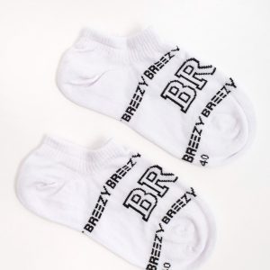 White Printed Foot Socks