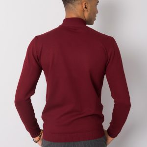 Burgundy men's turtleneck sweater by Thiago LIWALI