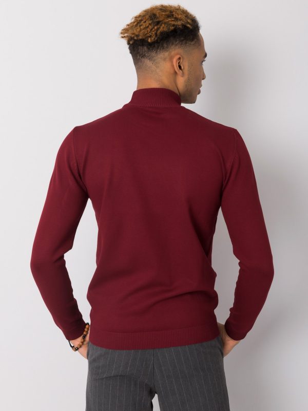 Burgundy men's turtleneck sweater by Thiago LIWALI