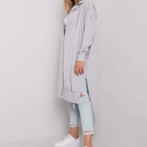 Carlina's grey melange long hoodie