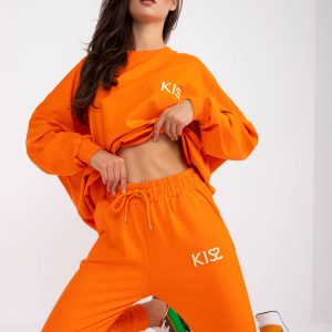 Orange Two-Piece Long Sleeve Sweatsuit