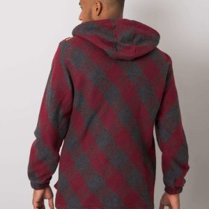 Burgundy Grey Dave Men's Hoodie