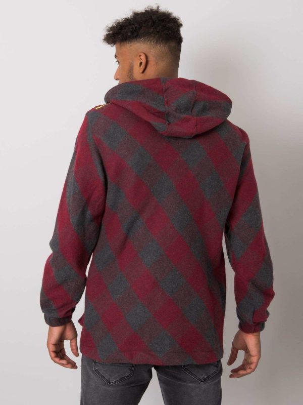 Burgundy Grey Dave Men's Hoodie