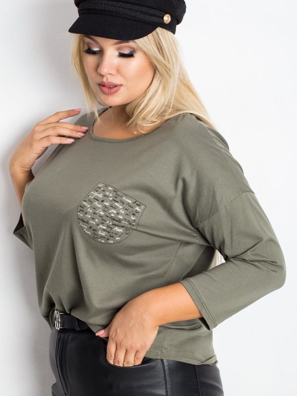 Khaki blouse plus size Touchy