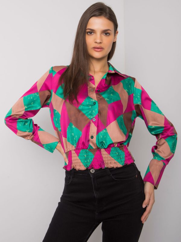 Fuchsia-green Grizella shirt blouse