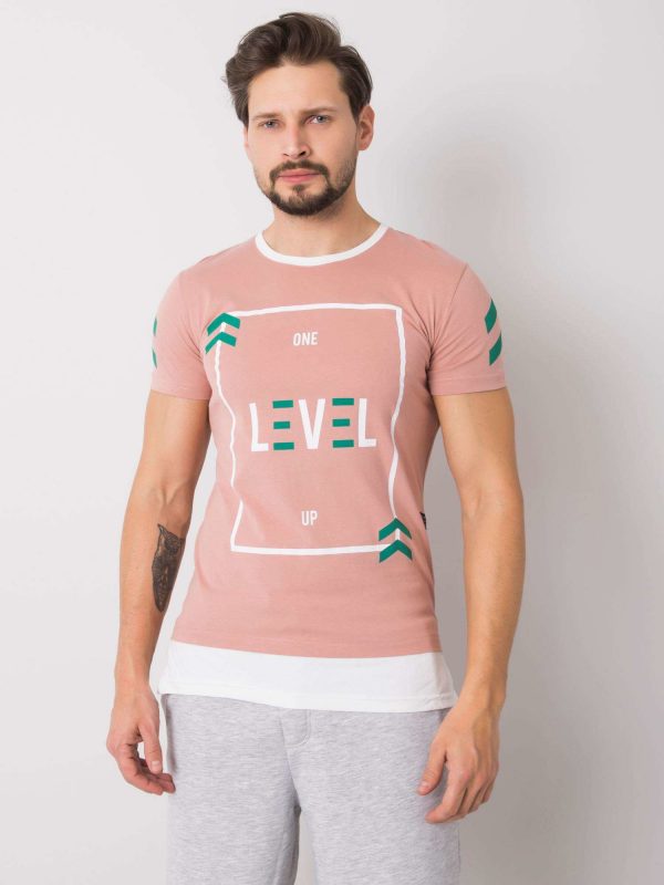 Men's Dirty Pink T-Shirt with Cole Print