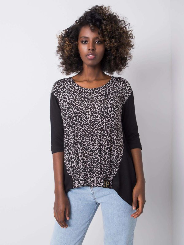 Black and grey blouse with Klarissa RUE PARIS