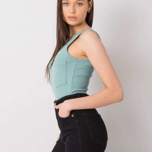 Mint top with Rosalind pockets