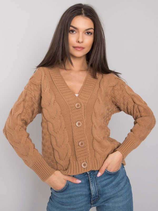 Camel cardigan with braids Danville RUE PARIS