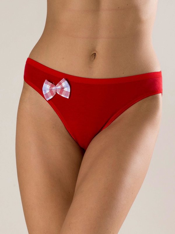 Red and white checkered women's briefs 2-pack