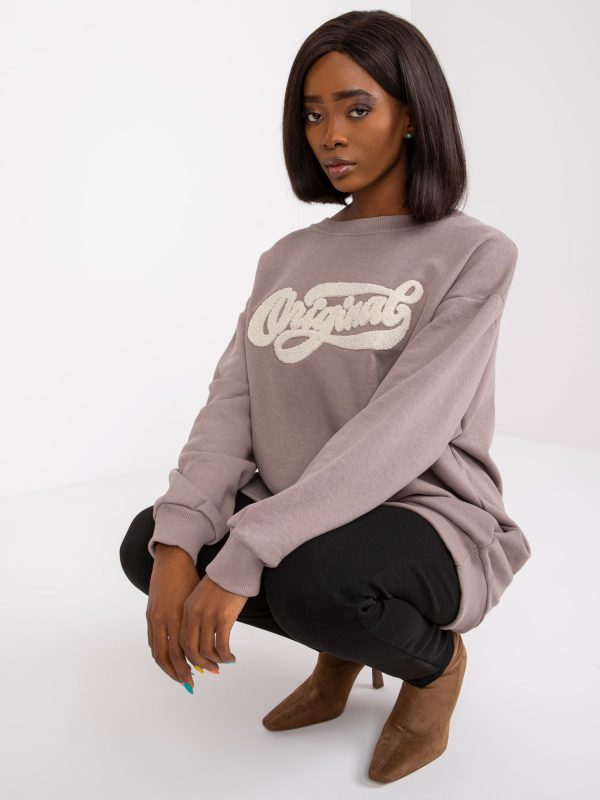 Dark beige Taylor hoodless sweatshirt