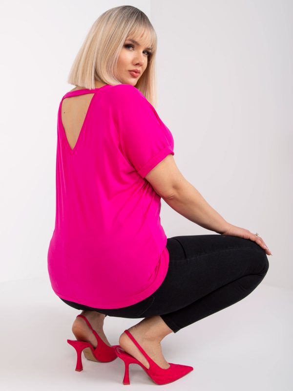 Fuchsia plus size blouse with viscose Dina