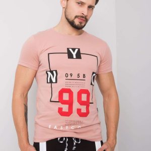 Men's powder pink t-shirt with text print