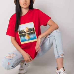 Red T-shirt with print Solly