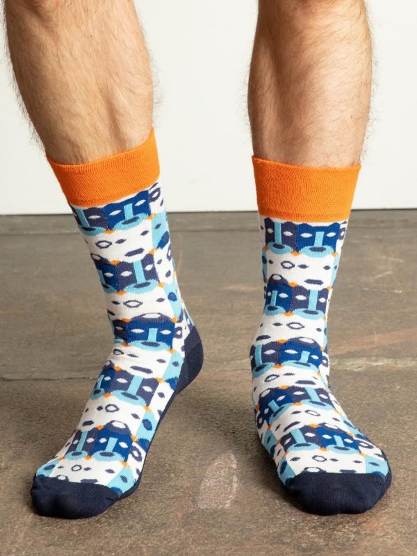 Navy blue and blue men's socks