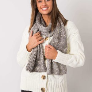 Women's gray scarf with gold thread