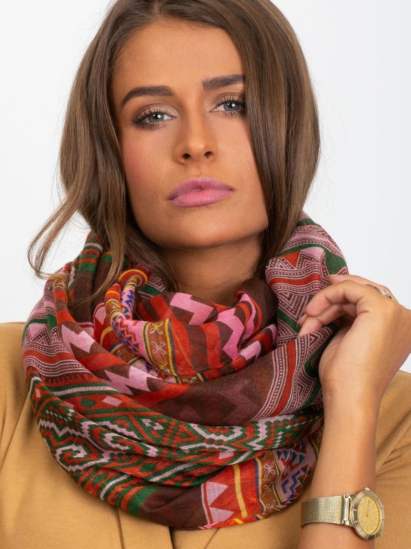 Pink-brown sling with geometric patterns