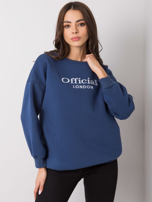 Navy blue hoodless sweatshirt for women Cherbourg