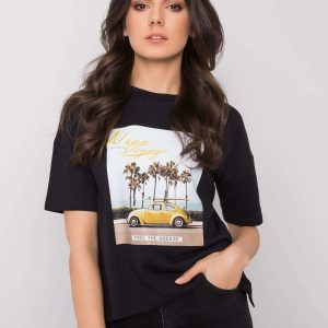 Black T-shirt with Valentina print