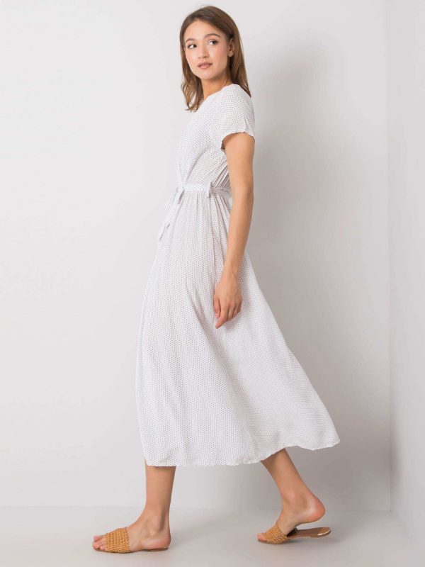 White dress with slit Josephine