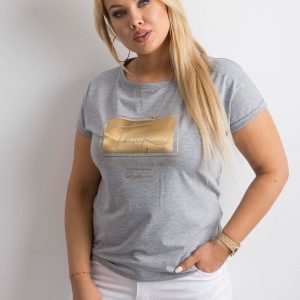 Gray T-shirt with plus size print