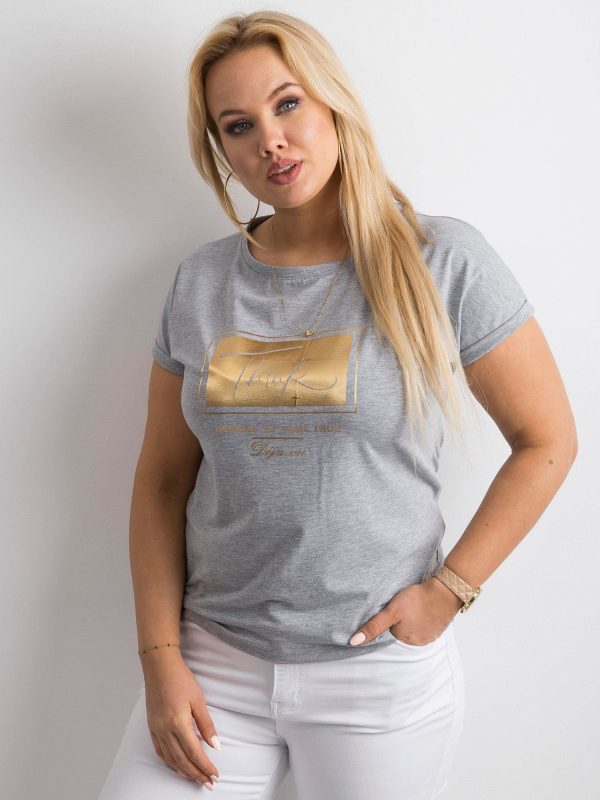 Gray T-shirt with plus size print