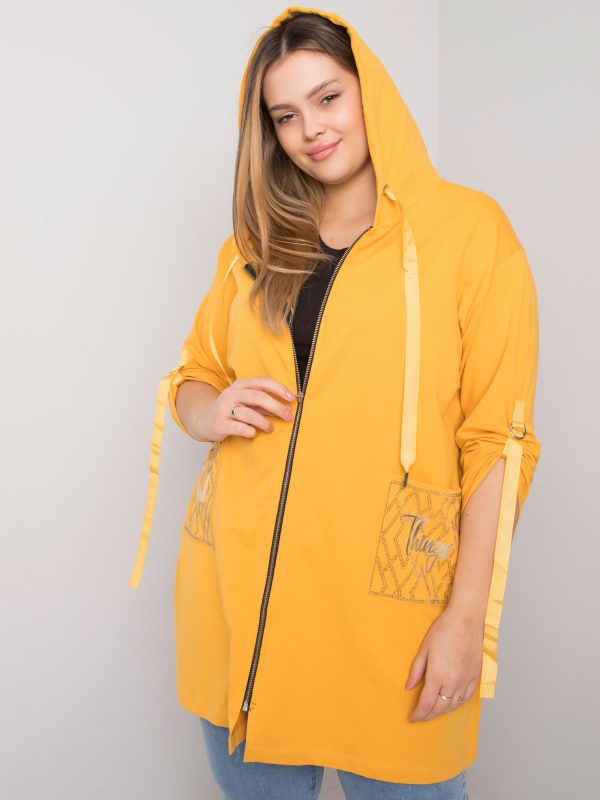 Yellow Zurich Plus Size Zipper Sweatshirt