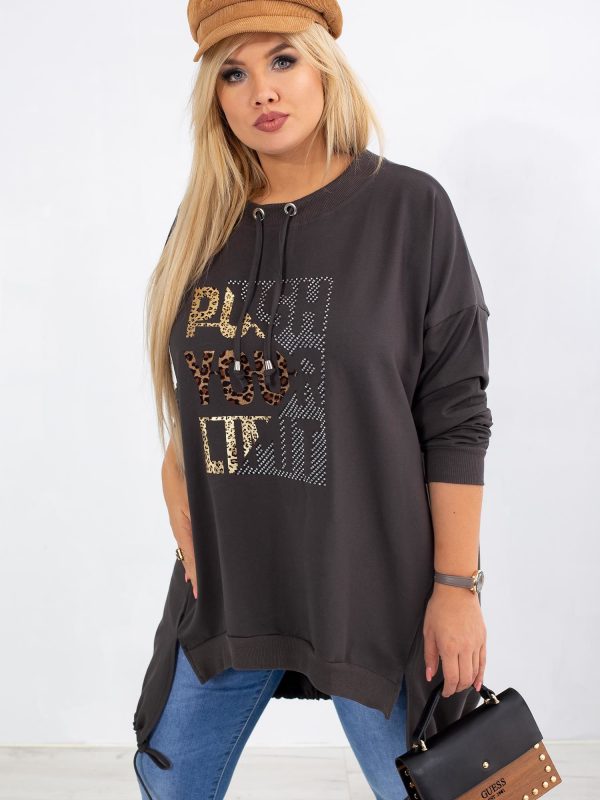 Khaki Plus Size Sweatshirt Totally