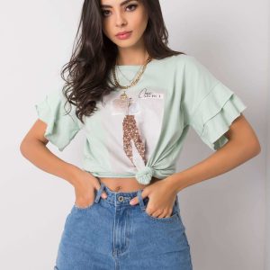 Xandy flounces t-shirt mint