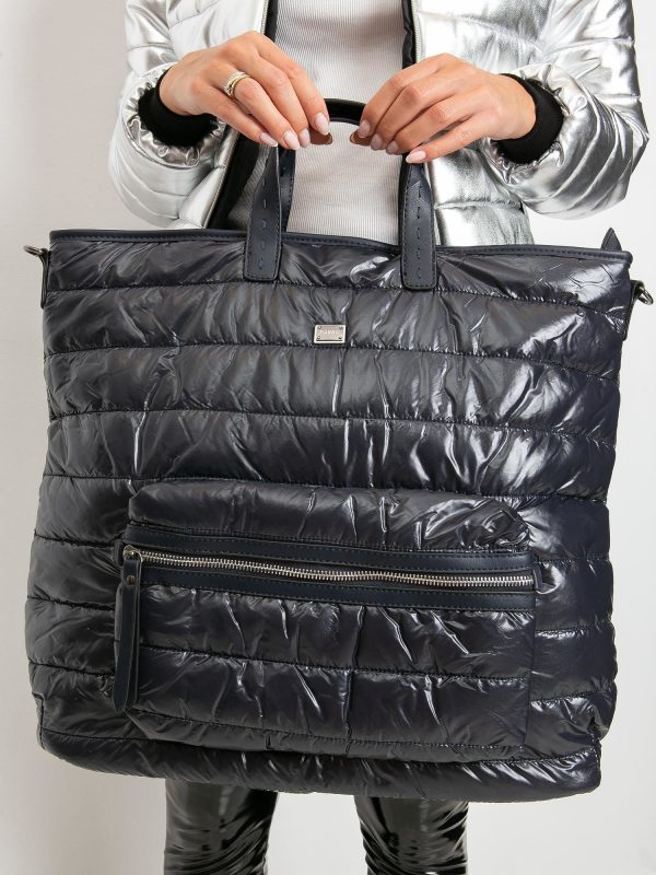 Navy blue quilted bag