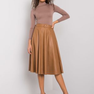 Light Brown Gerrie Leatherette Skirt