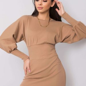 Camel dress Leticia RUE PARIS