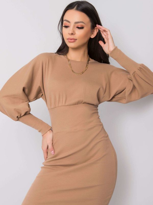 Camel dress Leticia RUE PARIS