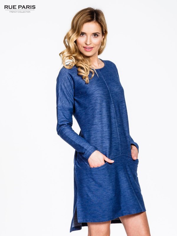 Blue oversize dress in a'la denim fabric