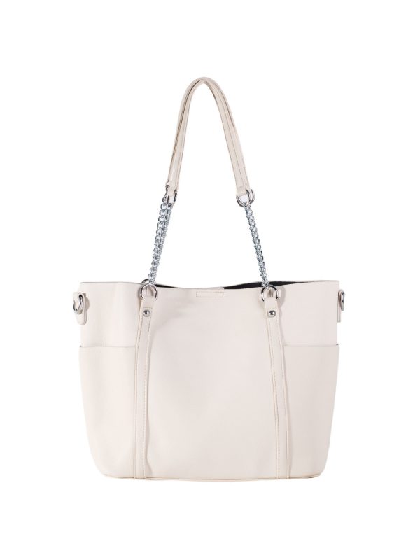 Light Beige Urban Eco Leather Shoulder Bag