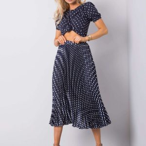 Navy blue polka dot skirt by Adrielle SUBLEVEL