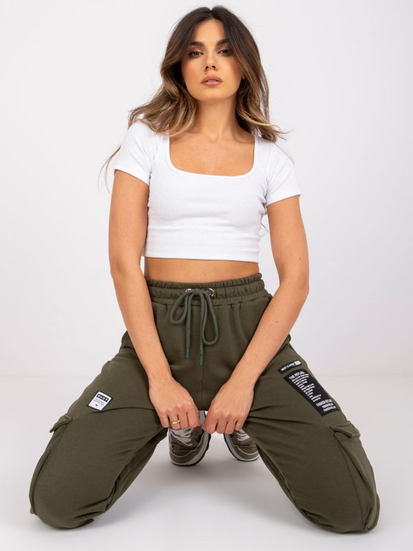 Khaki Cargo Sweatpants Gina