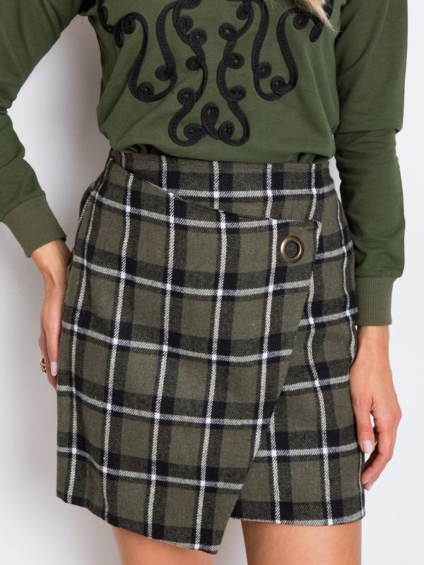 RUE PARIS Khaki-black skirt Classic