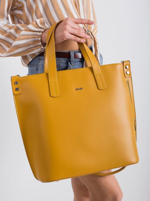 Yellow Leather Ladies Bag