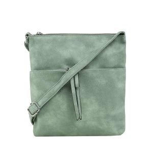 Green eco leather ladies handbag