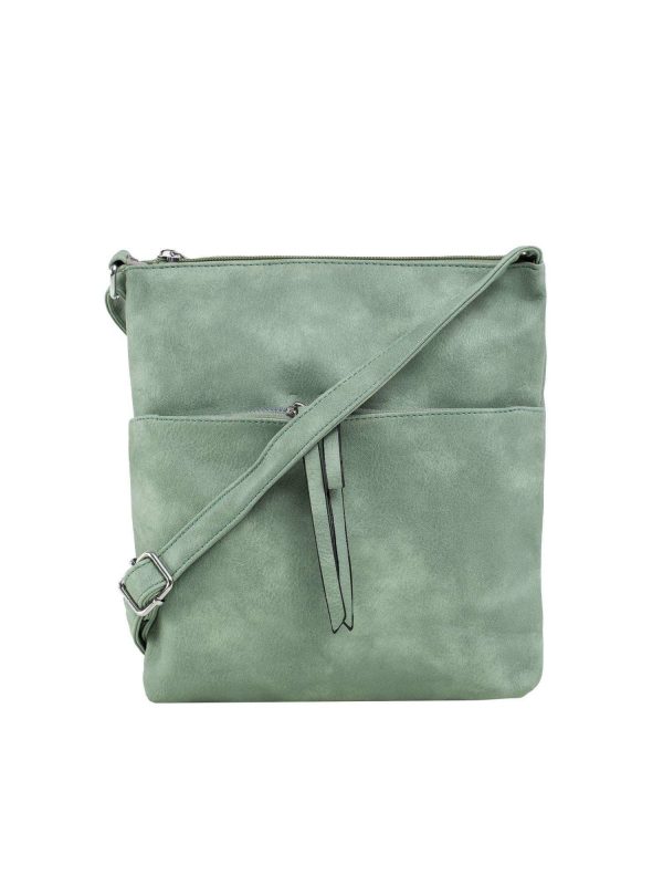 Green eco leather ladies handbag