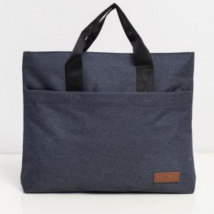 Navy Blue Fabric Laptop Bag