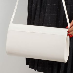 Lacquered Ecru Clutch