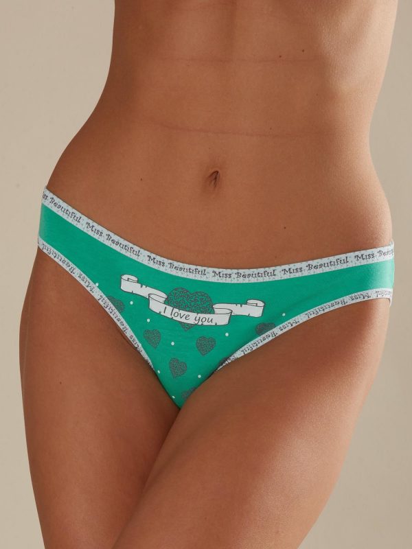 Green Printed Women's Panties