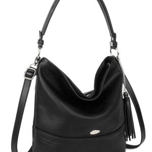 LUIGISANTO Women's Black Shoulder Bag