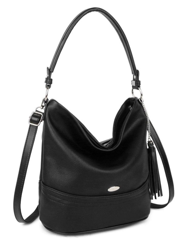 LUIGISANTO Women's Black Shoulder Bag